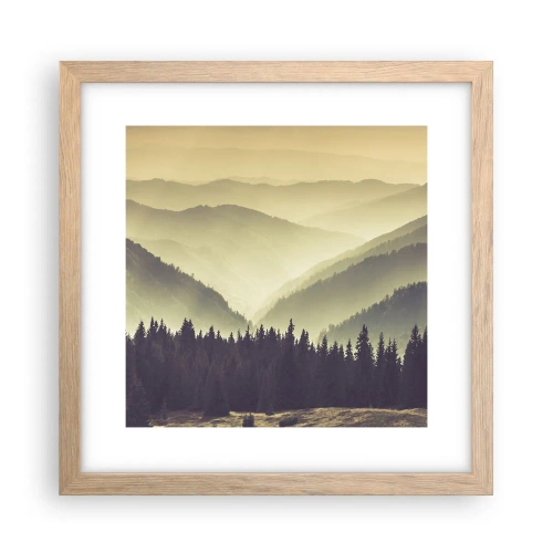 Poster în ramă de stejar deschis - Dincolo de munți... - 30x30 cm