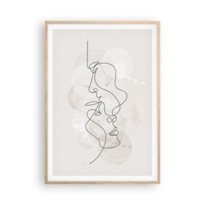 Poster în ramă de stejar deschis - Încurcați într-o îmbrățișare - 70x100 cm