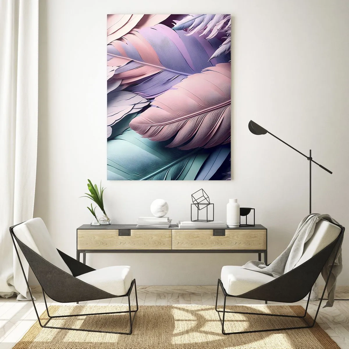 Tablou pe sticlă - Eleganța păsărilor - 50x70 cm