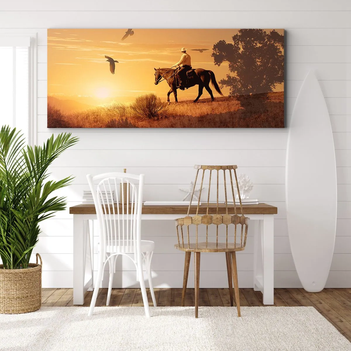 Tablou pe pânză - Singur peste prerie - 140x50 cm