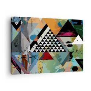Tablou pe pânză Canvas - O compoziție abstractă de forme geometrice și culori. - 70x50cm - Cât de simplu - Decorațiune modernă pentru perete pentru living și dormitor ARTTOR