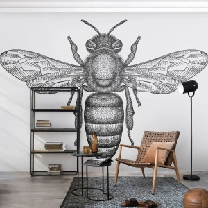 Fototapetă personalizată Premium Canvas - Portret de insectă - Albină, Insectă, Minimalist
