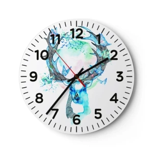 Ceas de perete - Ceas pe sticlă - Forța și delicatețea naturii - 40x40 cm