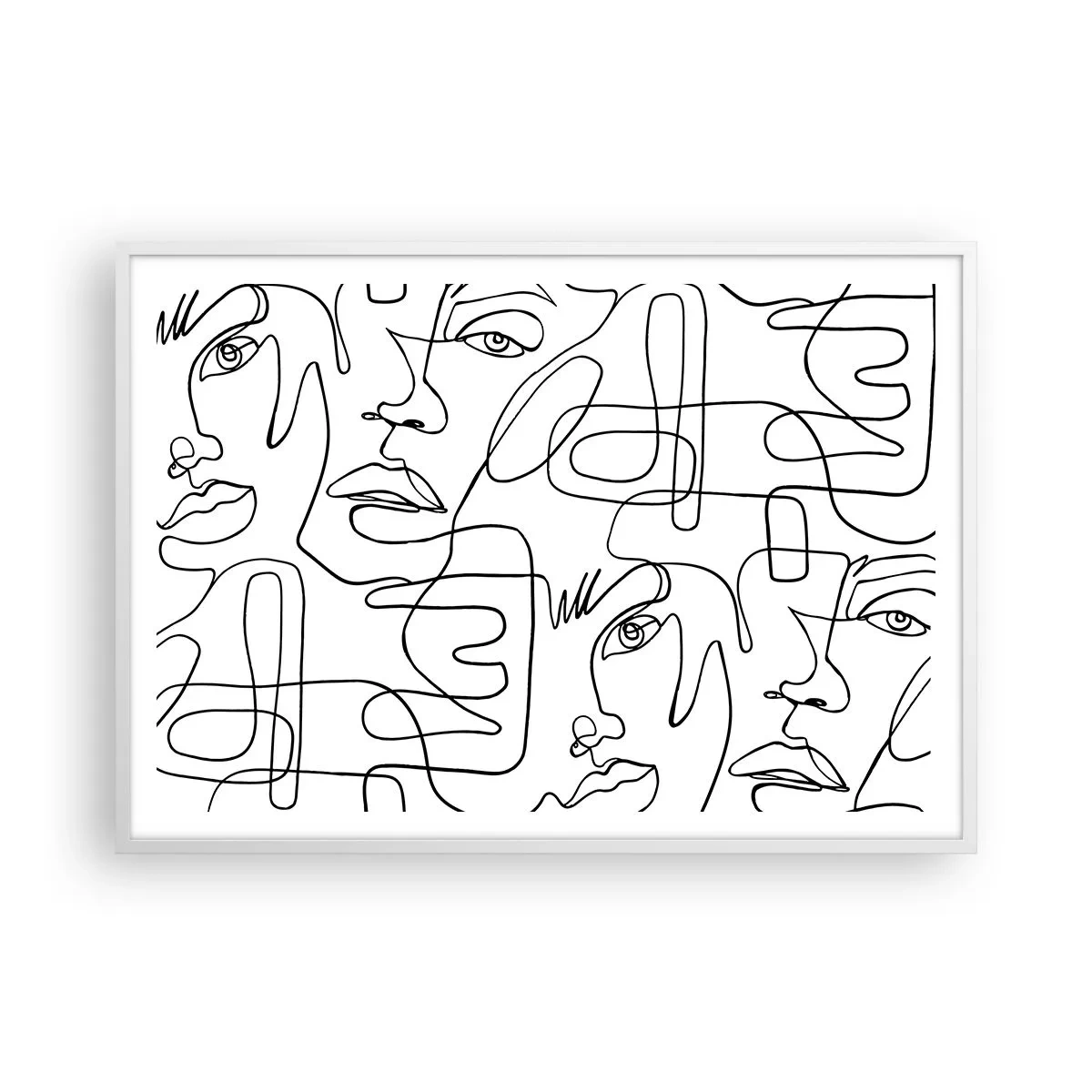 Poster în ramă albă - Într-o încurcătură de emoții - 100x70 cm