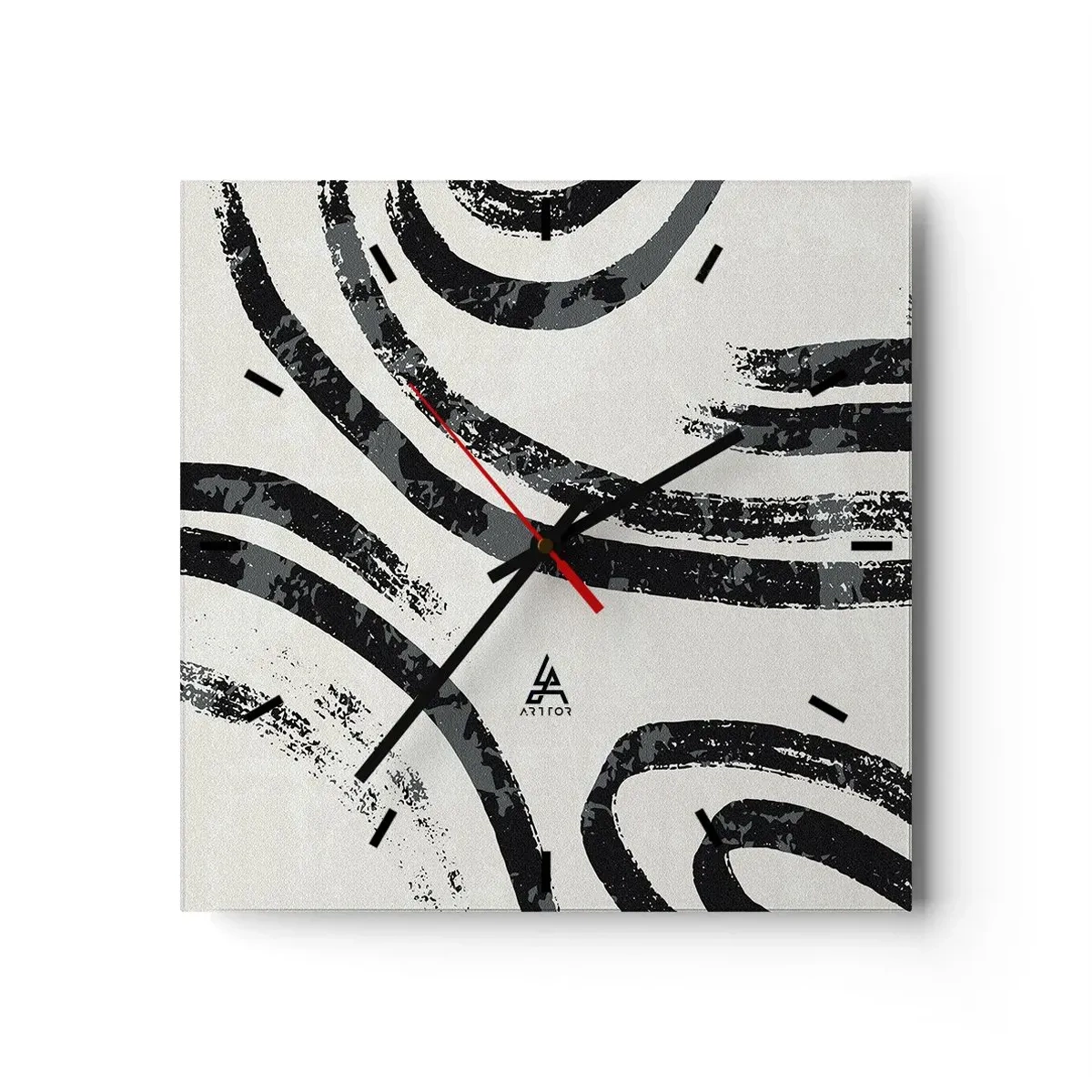 Ceas de perete - Ceas pe sticlă - Pe jumătate oprit - 30x30 cm