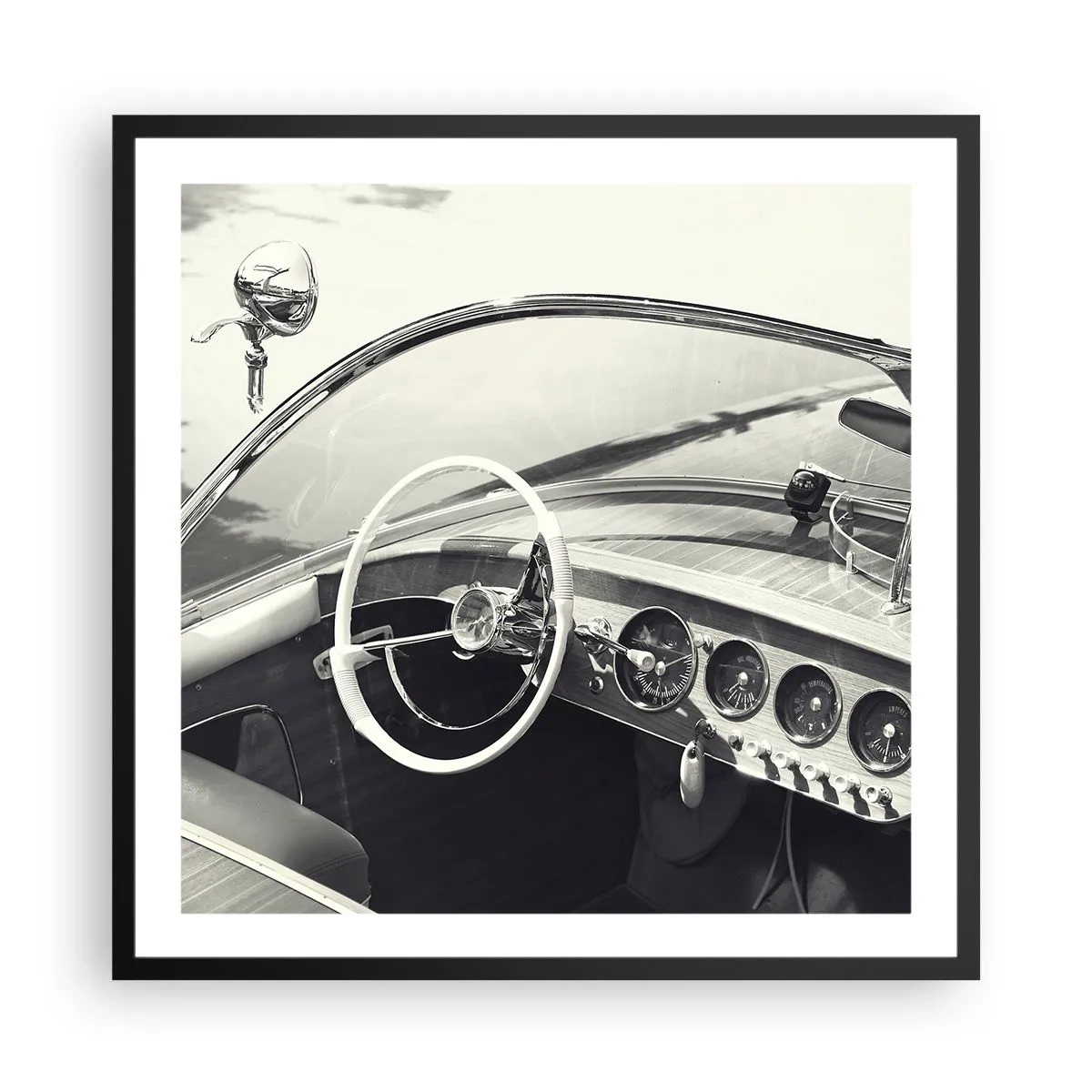 Poster în ramă neagră - E timpul pentru cei bogați - 60x60 cm