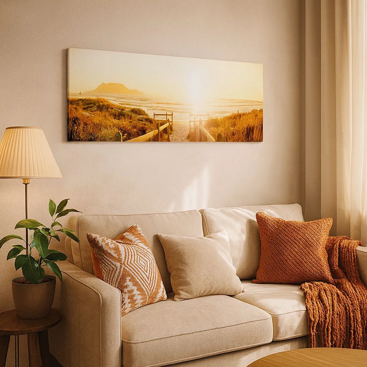 Tablou pe pânză - Prin dune spre soare - 100x40 cm