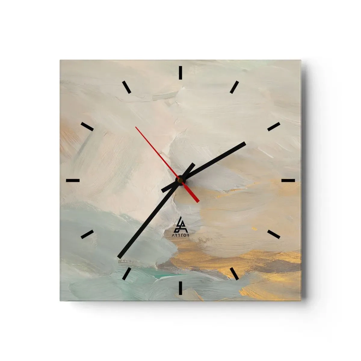 Ceas de perete - Ceas pe sticlă - Abstracție - lumea blândeții - 40x40 cm