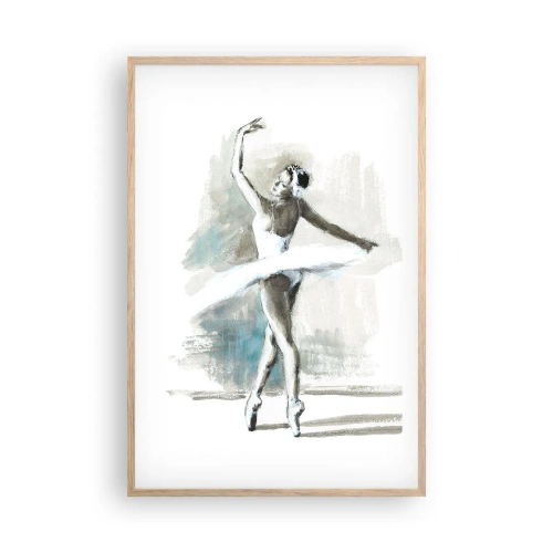 Poster în ramă de stejar deschis - Fermecată într-o lebădă - 61x91 cm