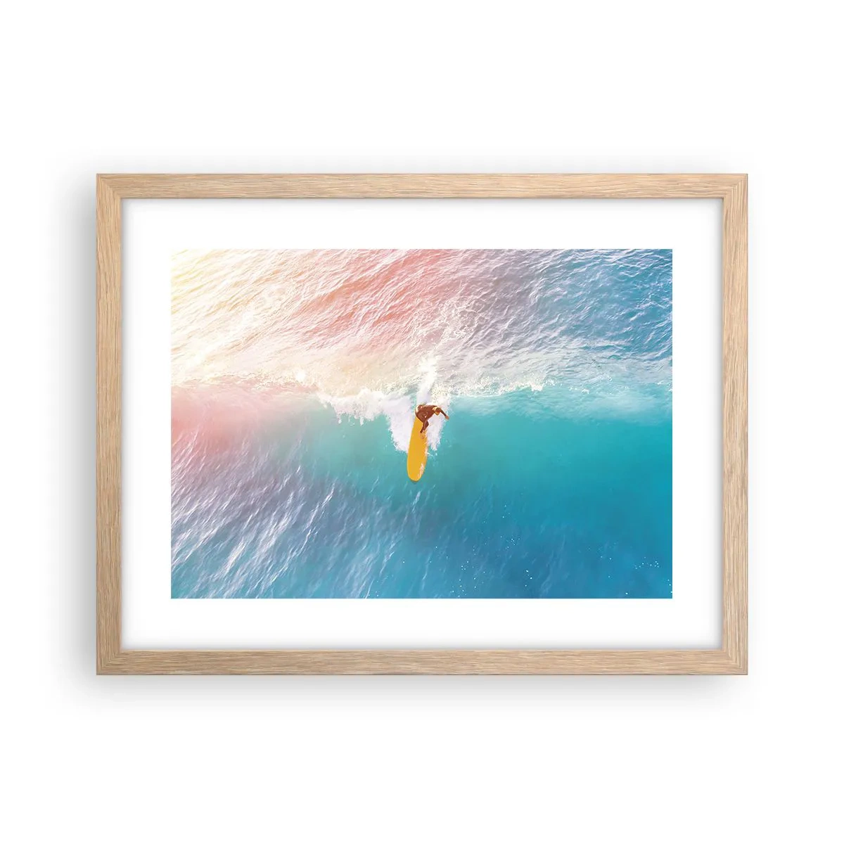 Poster în ramă de stejar deschis - Călărețul oceanului - 40x30 cm