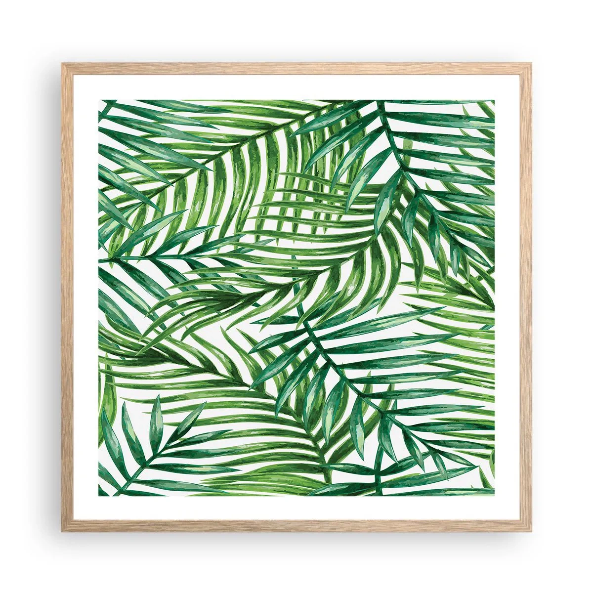 Poster în ramă de stejar deschis - Sub bolta verde - 60x60 cm