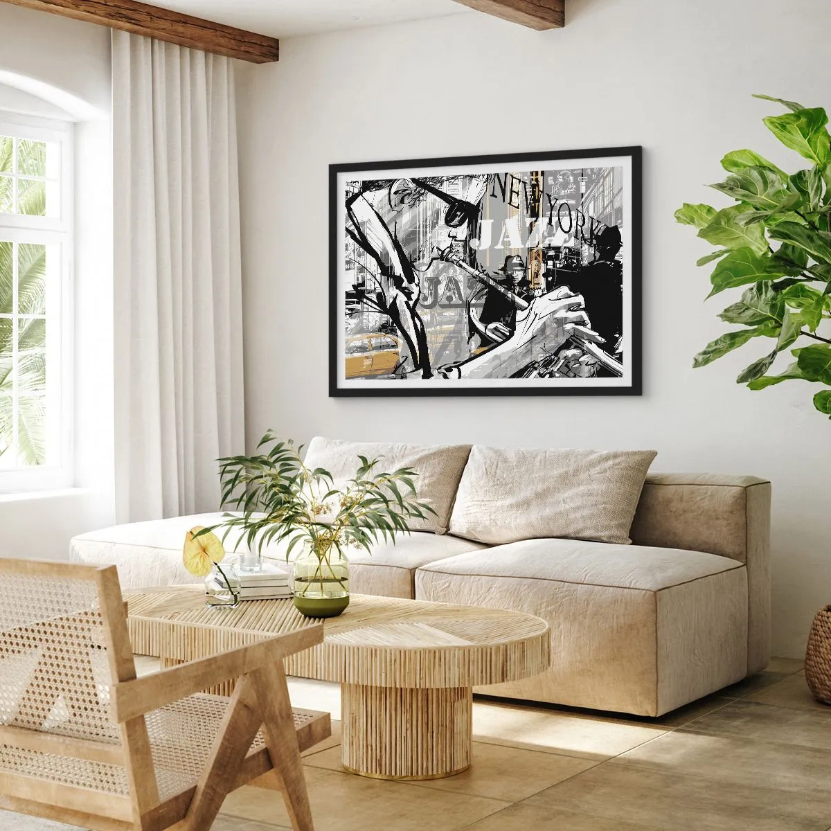 Poster în ramă neagră - În ritmul New York-ului - 100x70 cm