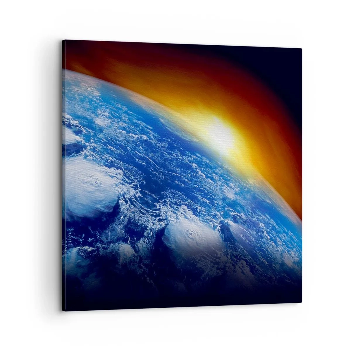 Tablou pe pânză - Răsărit de soare deasupra planetei albastre - 50x50 cm
