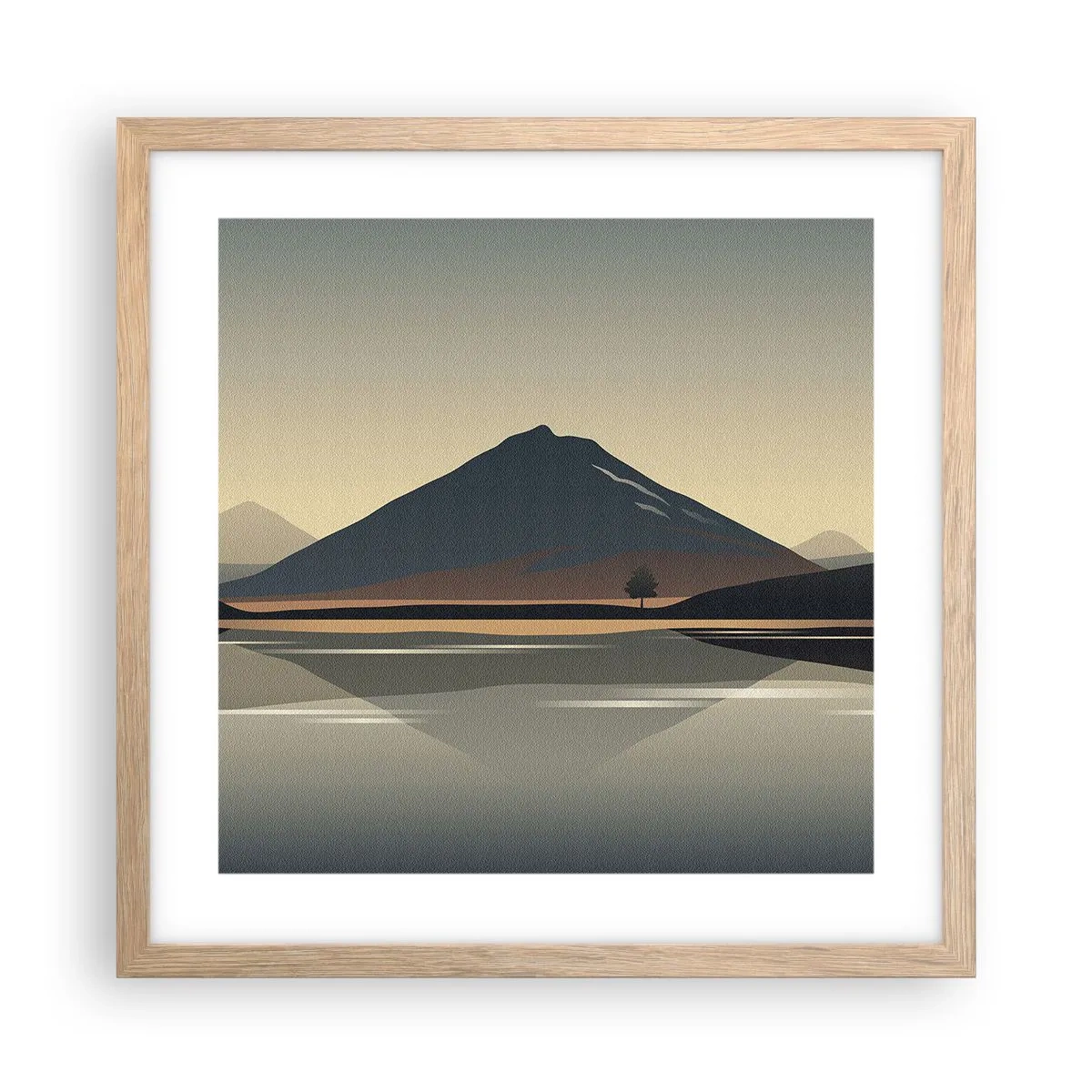 Poster în ramă de stejar deschis - În oglindă - 40x40 cm