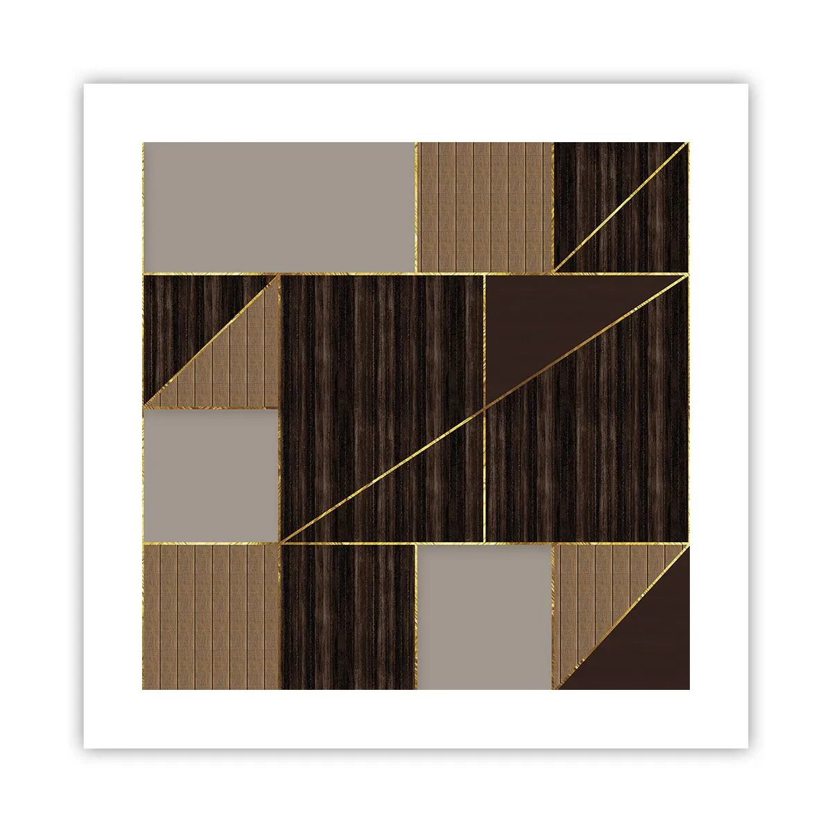 Poster - Un mozaic de maro și auriu - 40x40 cm