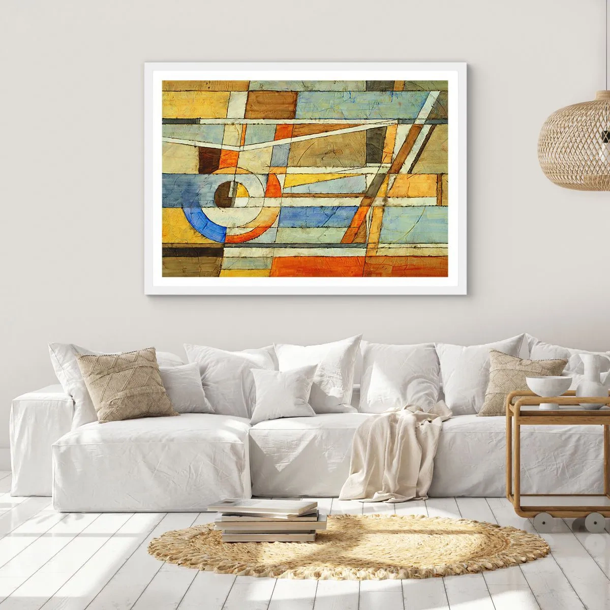 Poster în ramă albă - Cubismul în construcție - 100x70 cm