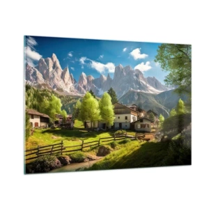 Tablou pe sticlă - Idilă alpină - 100x70 cm