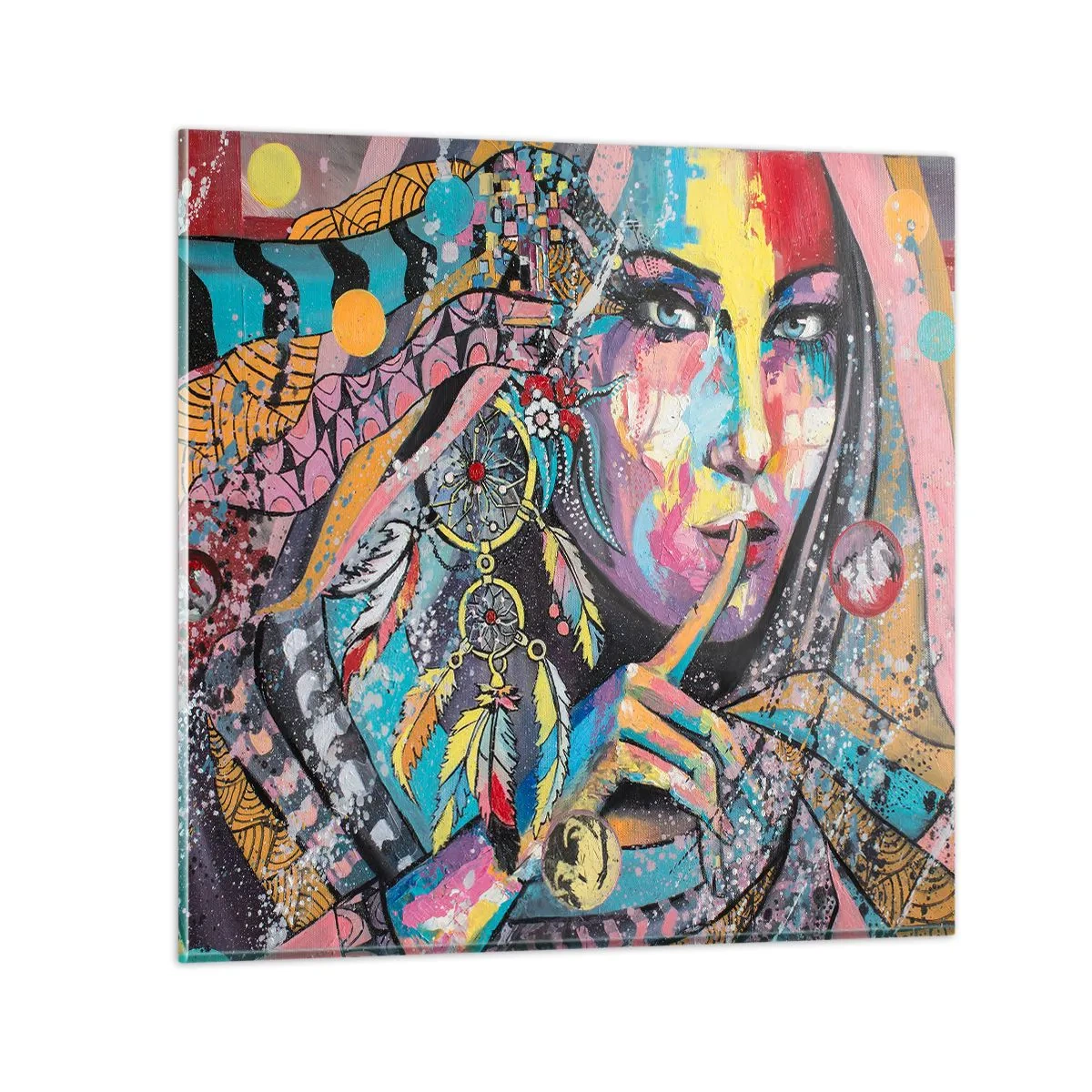 Tablou pe sticlă - Taci până când înțelegi - 50x50 cm