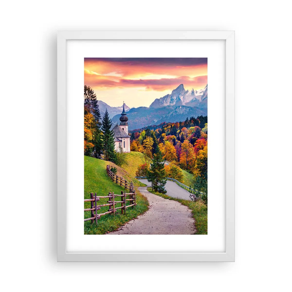 Poster în ramă albă - Un peisaj ca o pictură - 30x40 cm