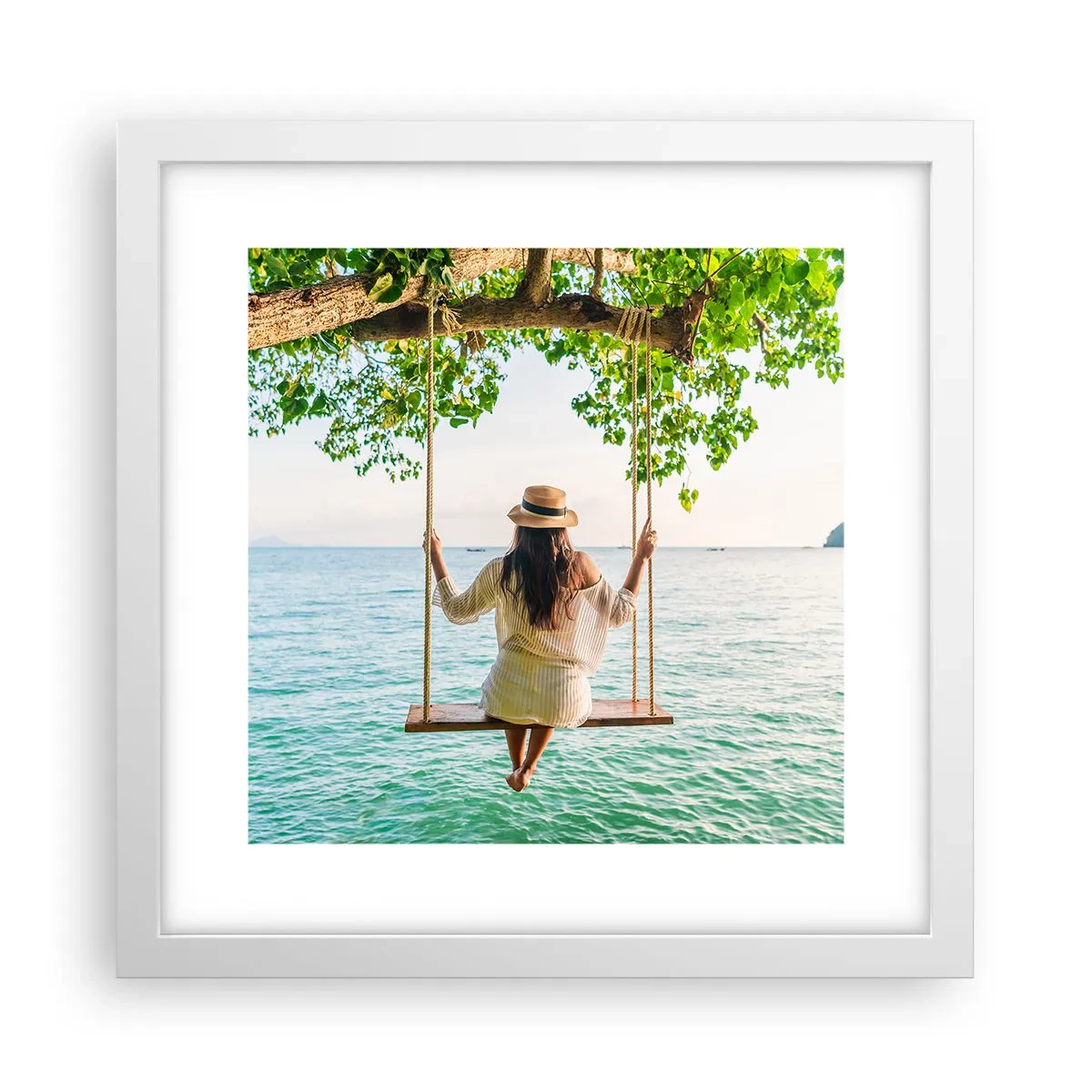 Poster în ramă albă - Viața este frumoasă - 30x30 cm