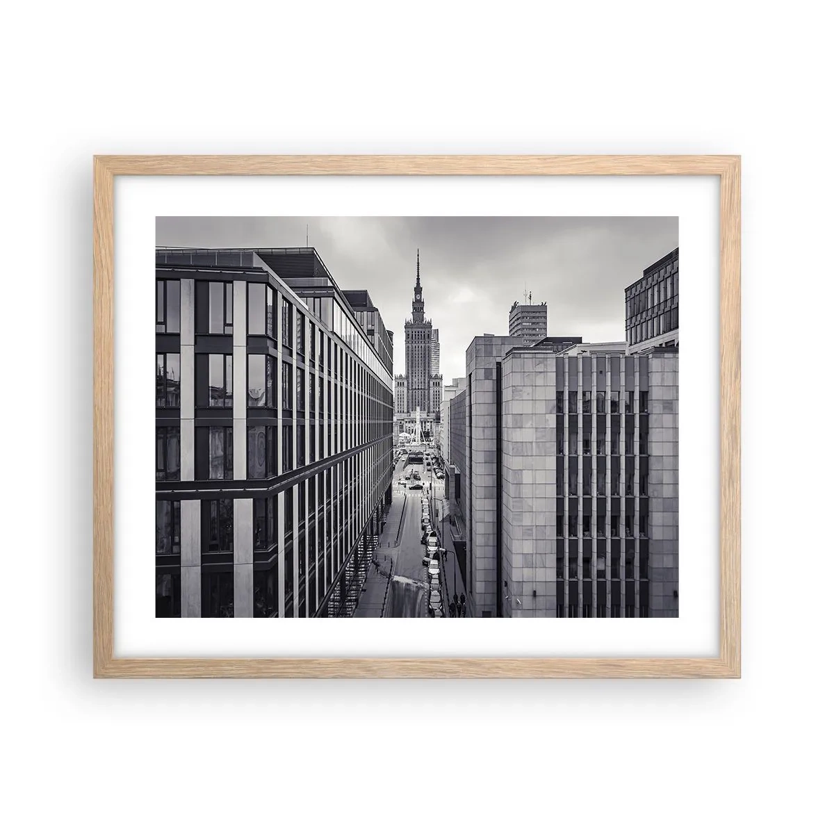 Poster în ramă de stejar deschis - Vale citadină din Varșovia - 50x40 cm