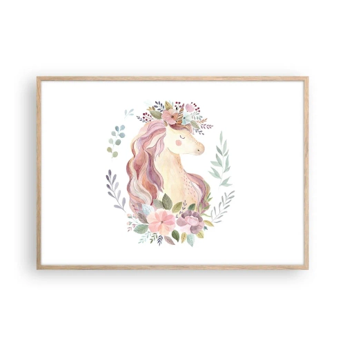 Poster în ramă de stejar deschis - O invitație în lumea basmelor - 100x70 cm