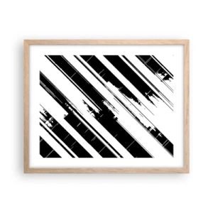 Poster în ramă de stejar deschis - Compoziție intensă și dinamică - 50x40 cm