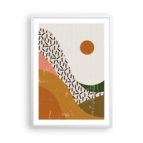 Poster în ramă albă - Abstracție solară - 50x70 cm