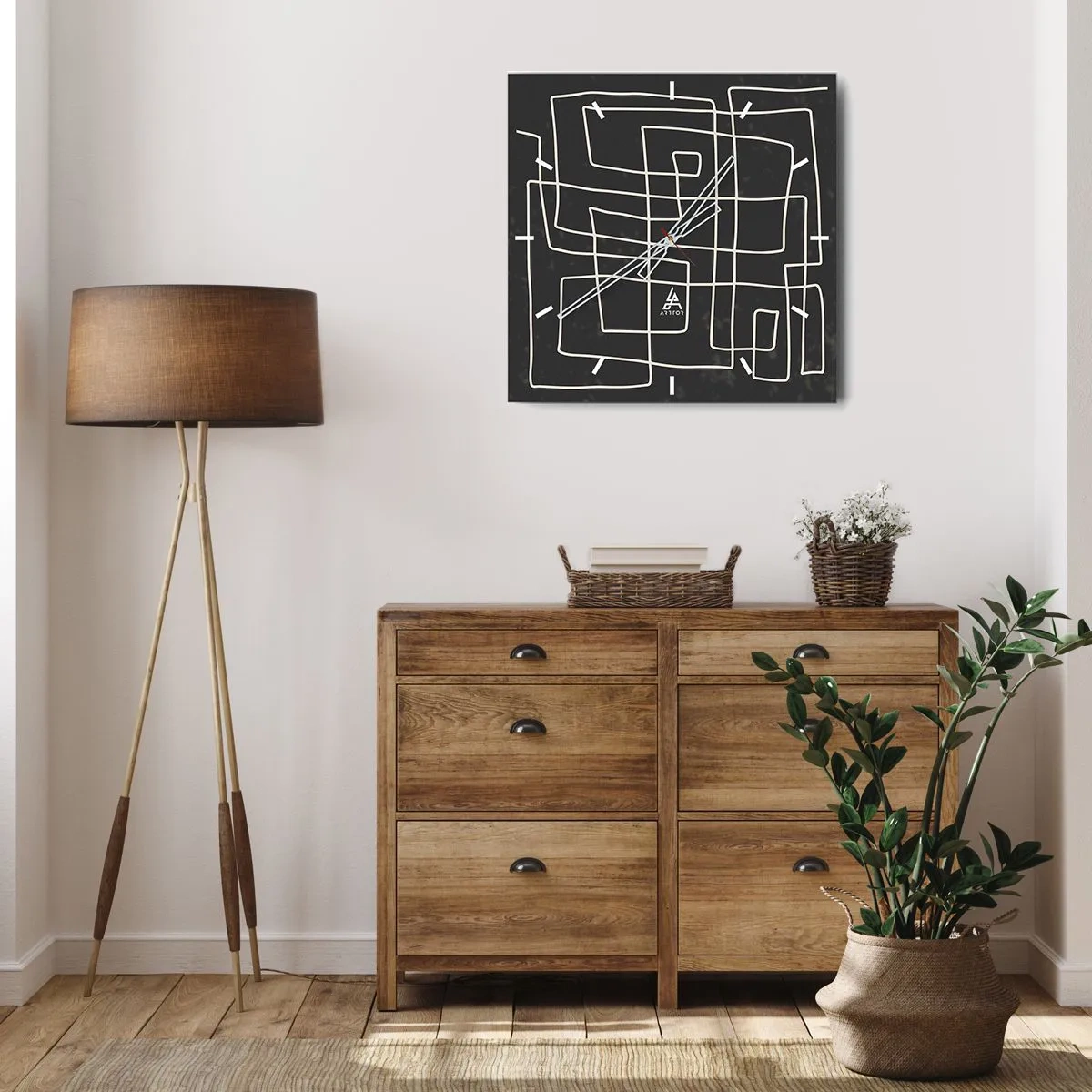 Ceas de perete - Ceas pe sticlă - Nu atât de simplu - 40x40 cm