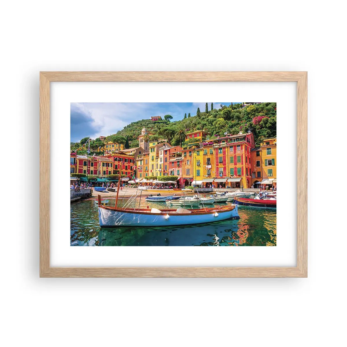 Poster în ramă de stejar deschis - O dimineață italiană - 40x30 cm