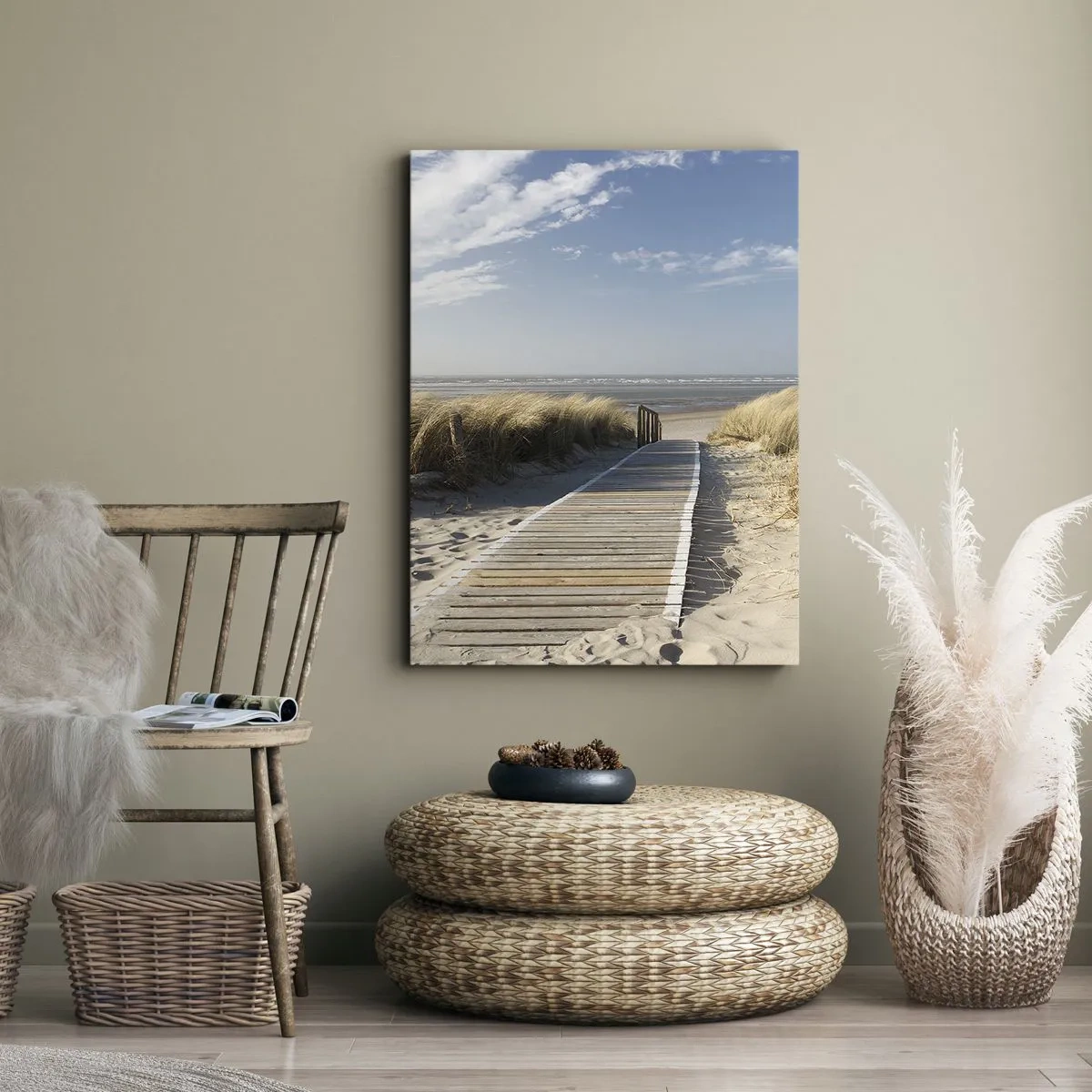 Tablou pe pânză - În spatele dunei, în zumzetul ierbii - 45x80 cm