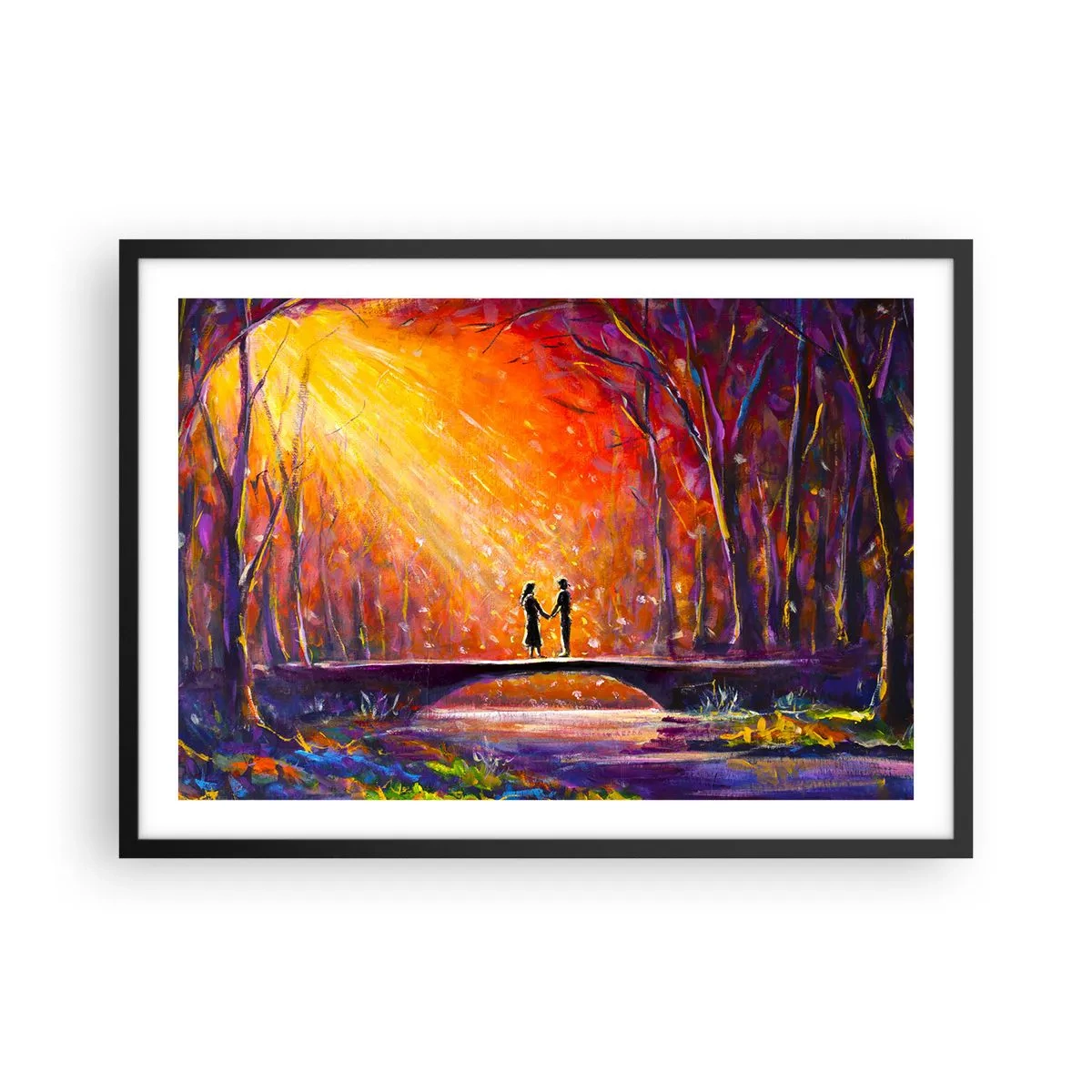 Poster în ramă neagră - Și cerul îi iubește - 70x50 cm