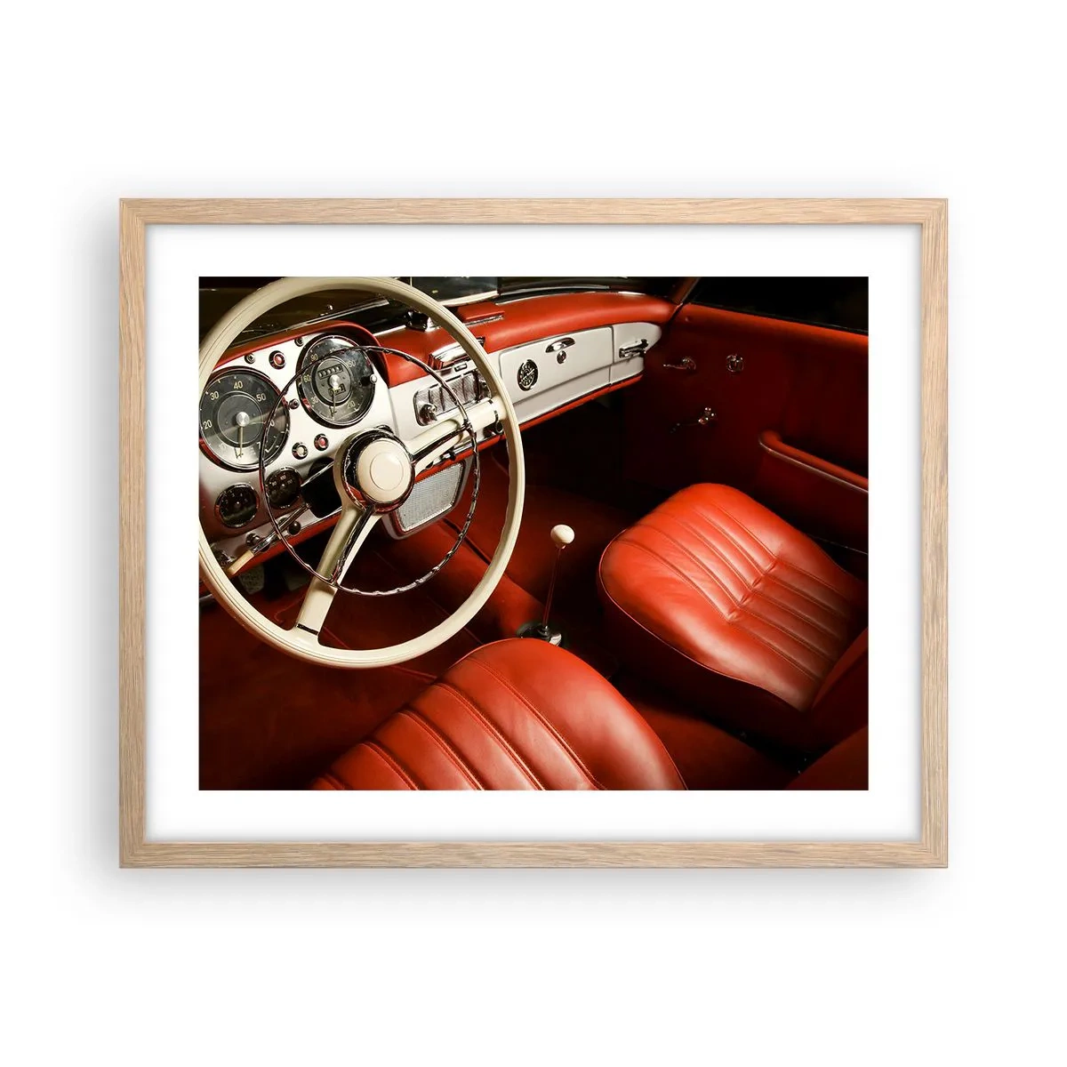 Poster în ramă de stejar deschis - Lux în stil vintage - 50x40 cm