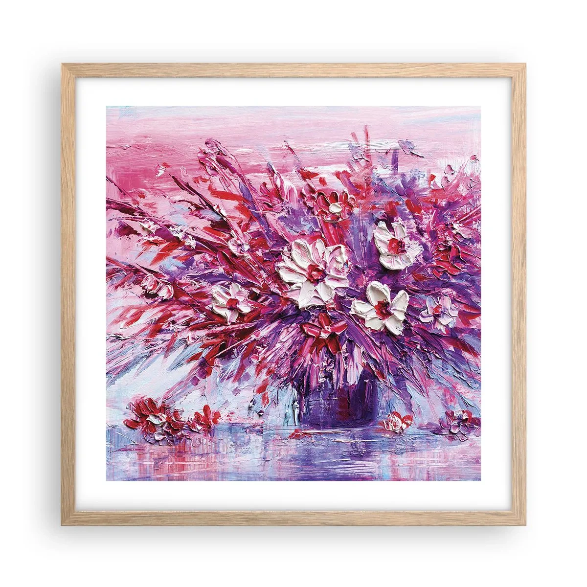 Poster în ramă de stejar deschis - Inocență și pasiune  - 50x50 cm