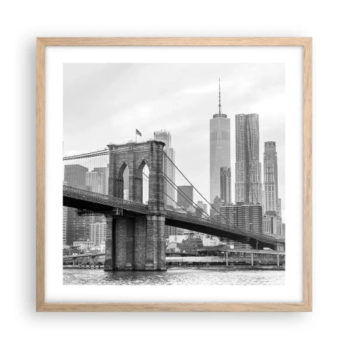 Poster în ramă de stejar deschis - New York vibes - 50x50 cm