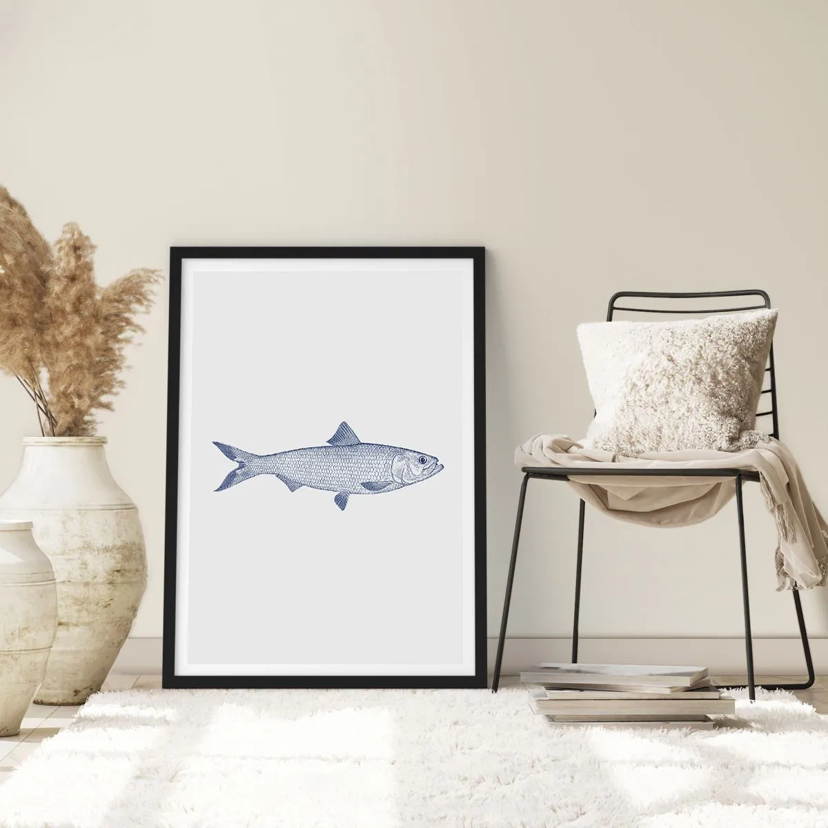 Poster în ramă neagră - Salutări din mările nordice - 50x70 cm