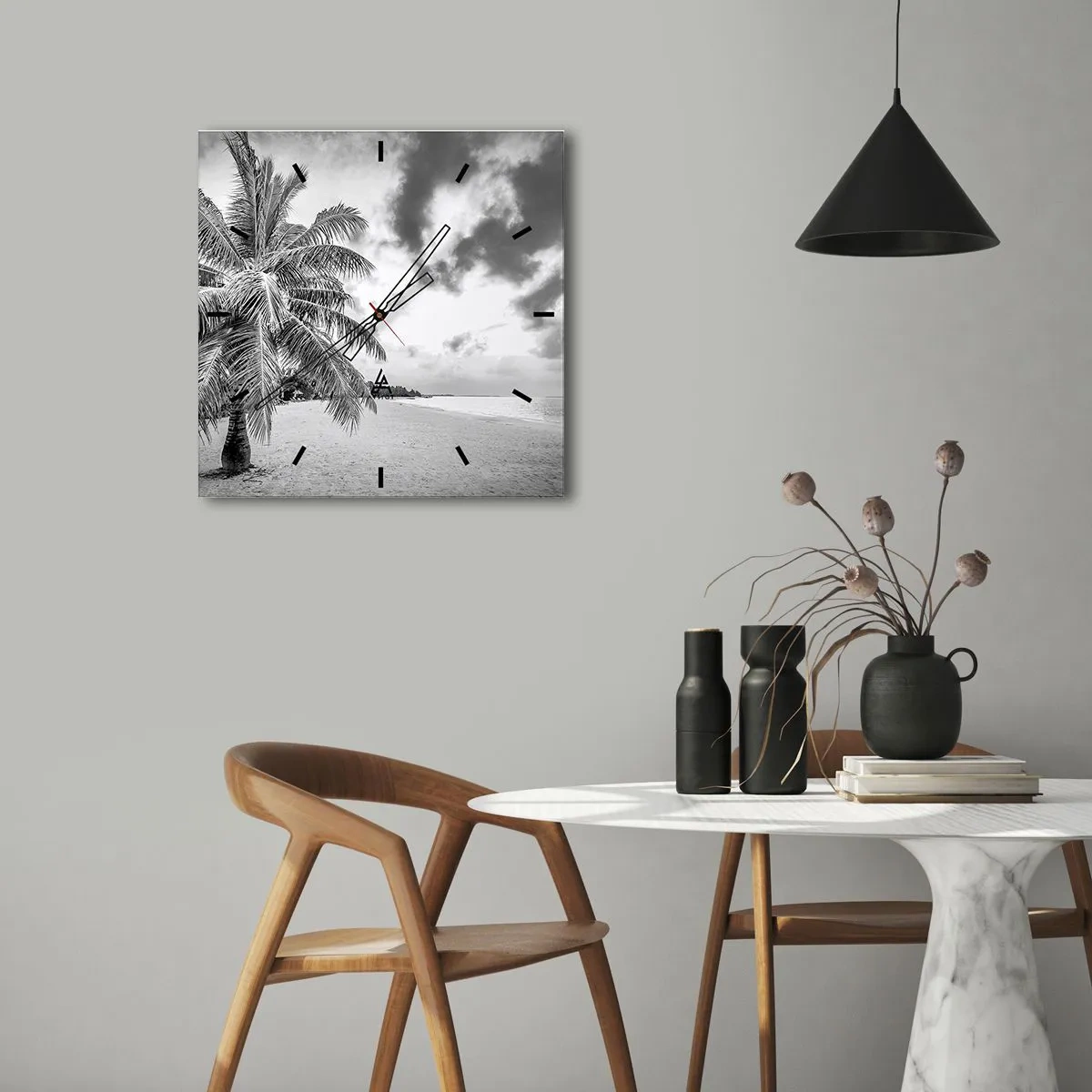 Ceas de perete - Ceas pe sticlă - Când tânjești după singurătate... - 30x30 cm