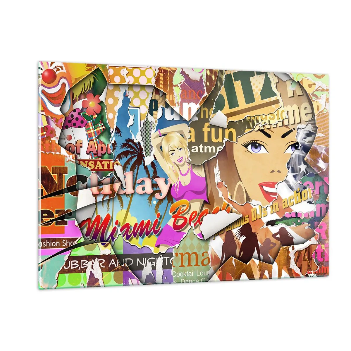 Tablou pe sticlă - Flashback-uri de vacanță - 120x80 cm