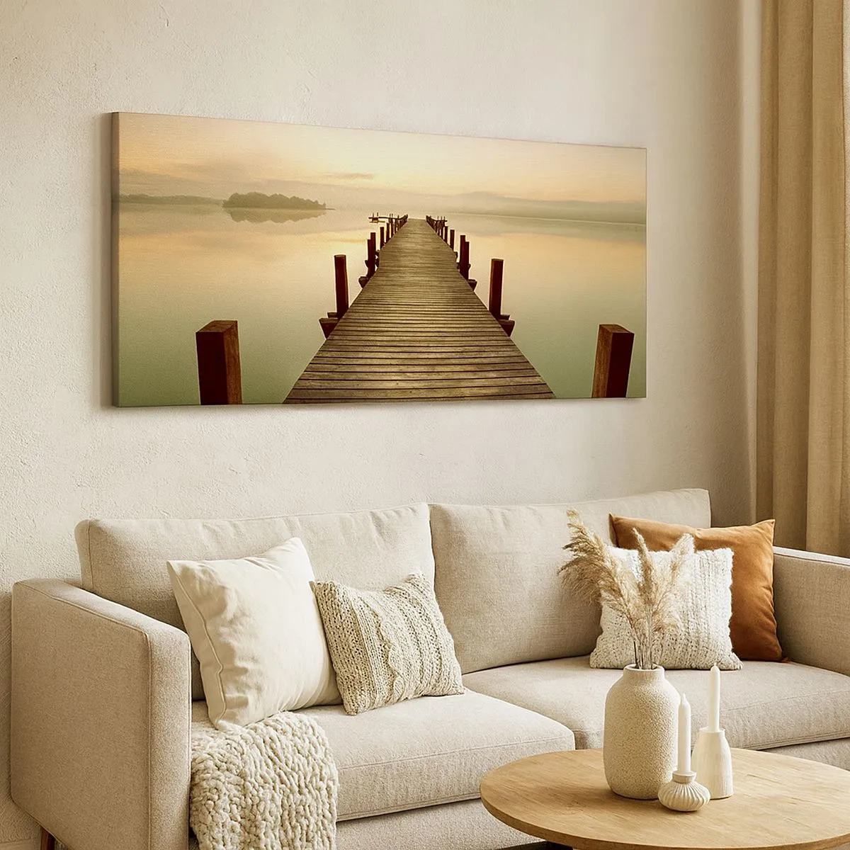 Tablou pe pânză - Înainte de răsărit, zori, lumină - 100x40 cm