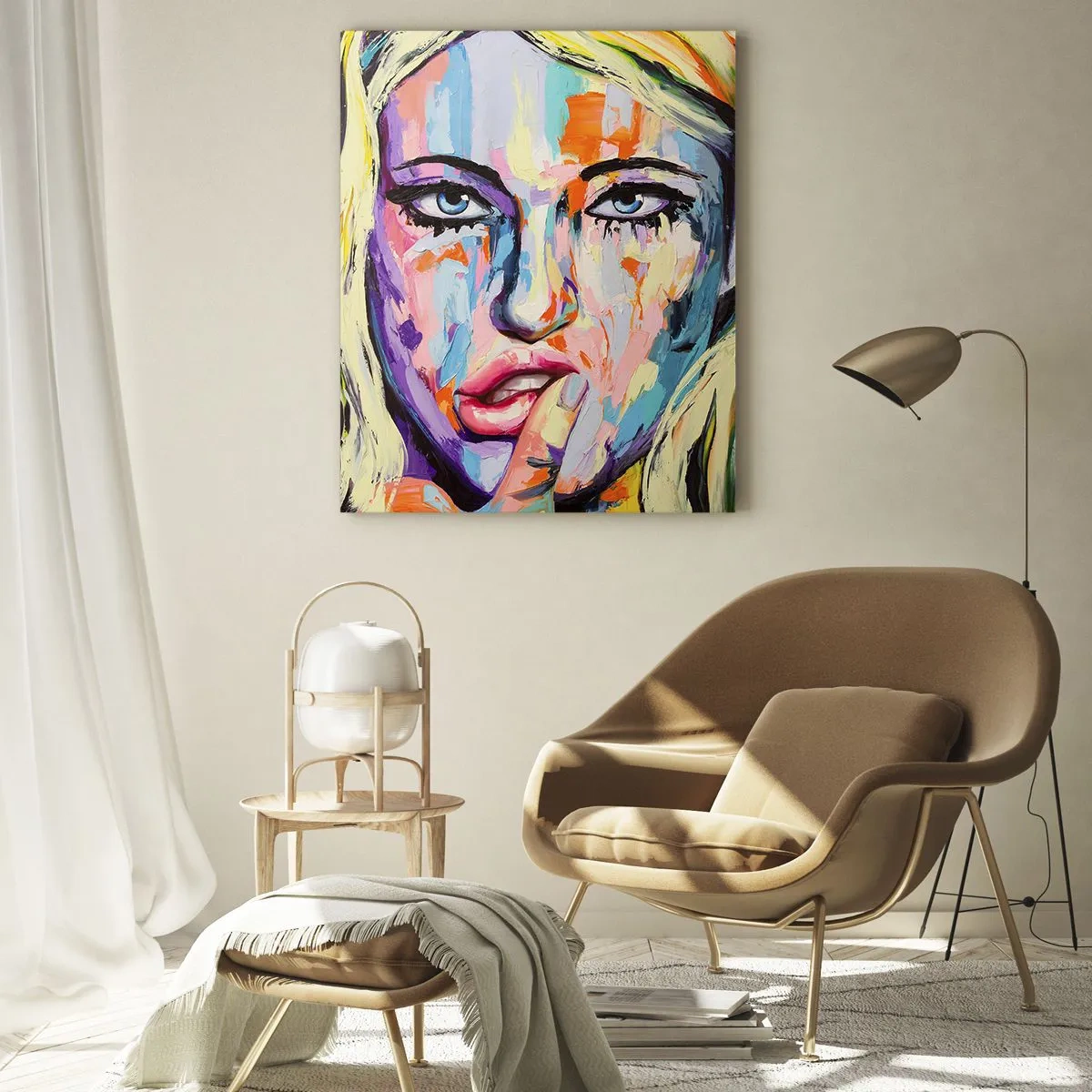 Tablou pe sticlă - Privește-o drept în ochi - 80x120 cm