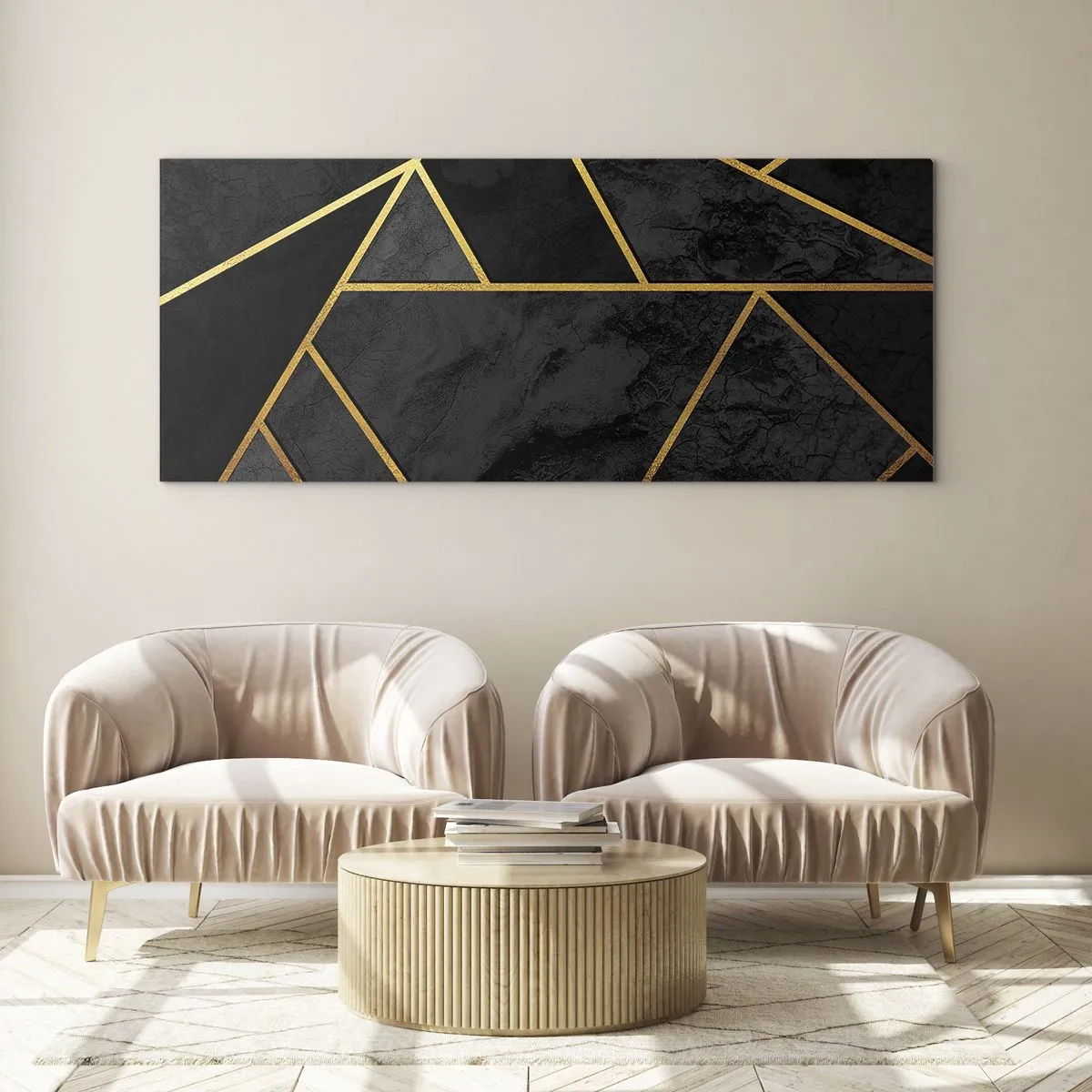 Tablou pe sticlă - Întuneric și lumină - 100x40 cm