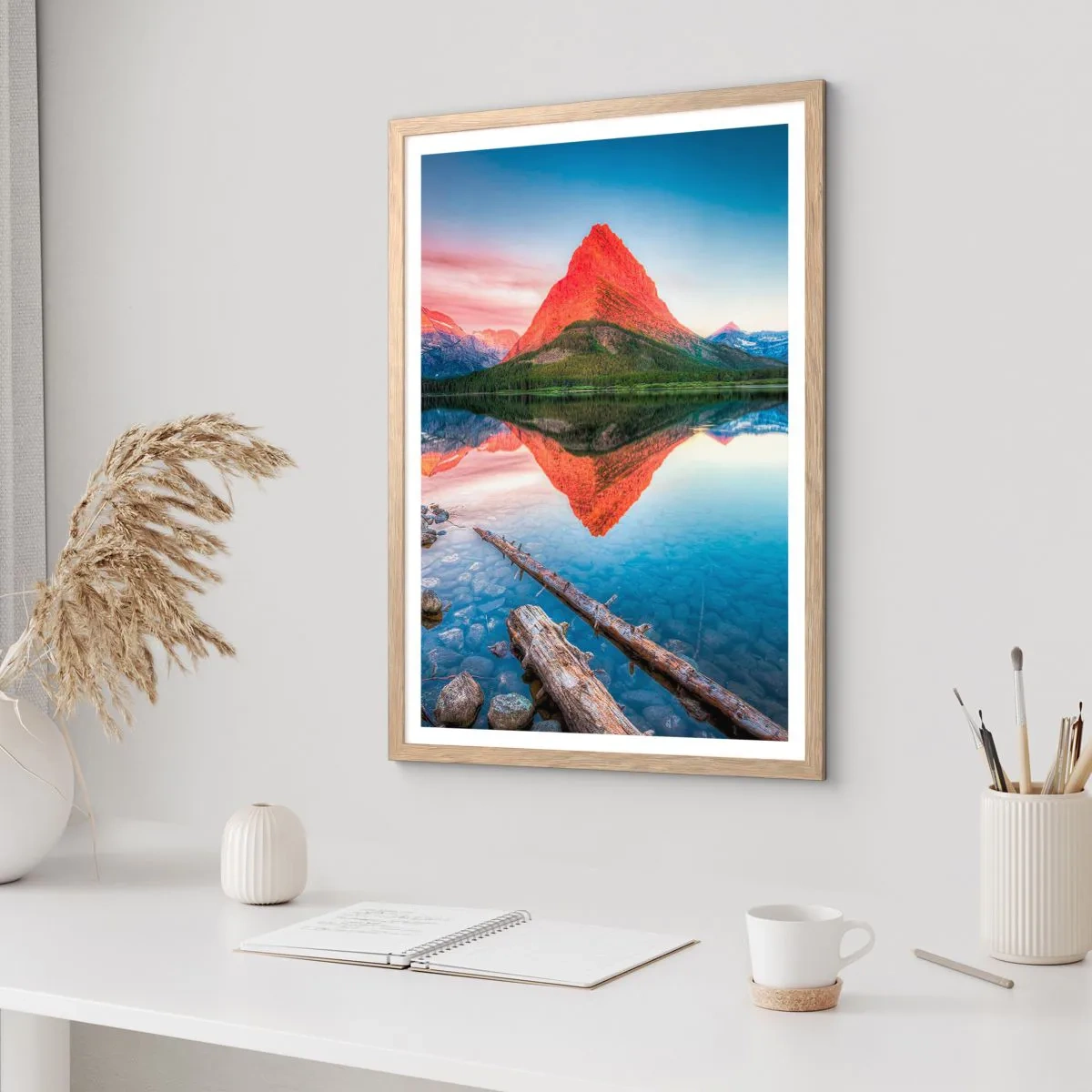 Poster în ramă de stejar deschis - Căldură și frig - 61x91 cm
