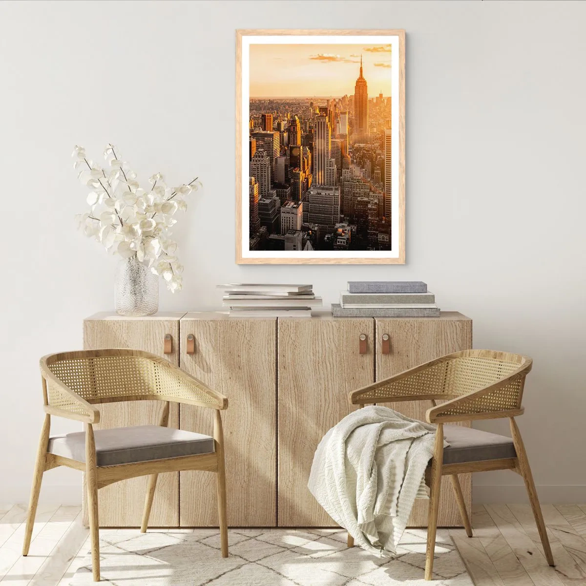 Poster în ramă de stejar deschis - Crescând la soare - 70x100 cm