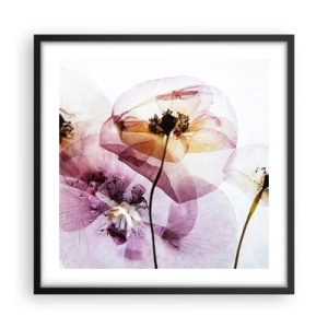 Poster în ramă neagră - Corp de flori transparente - 50x50 cm