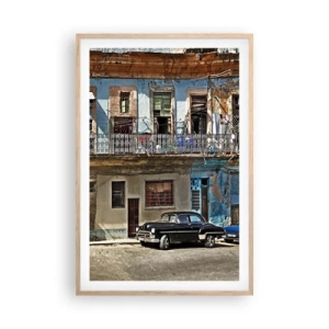 Poster în ramă de stejar deschis - Sentimente cubaneze - 61x91 cm