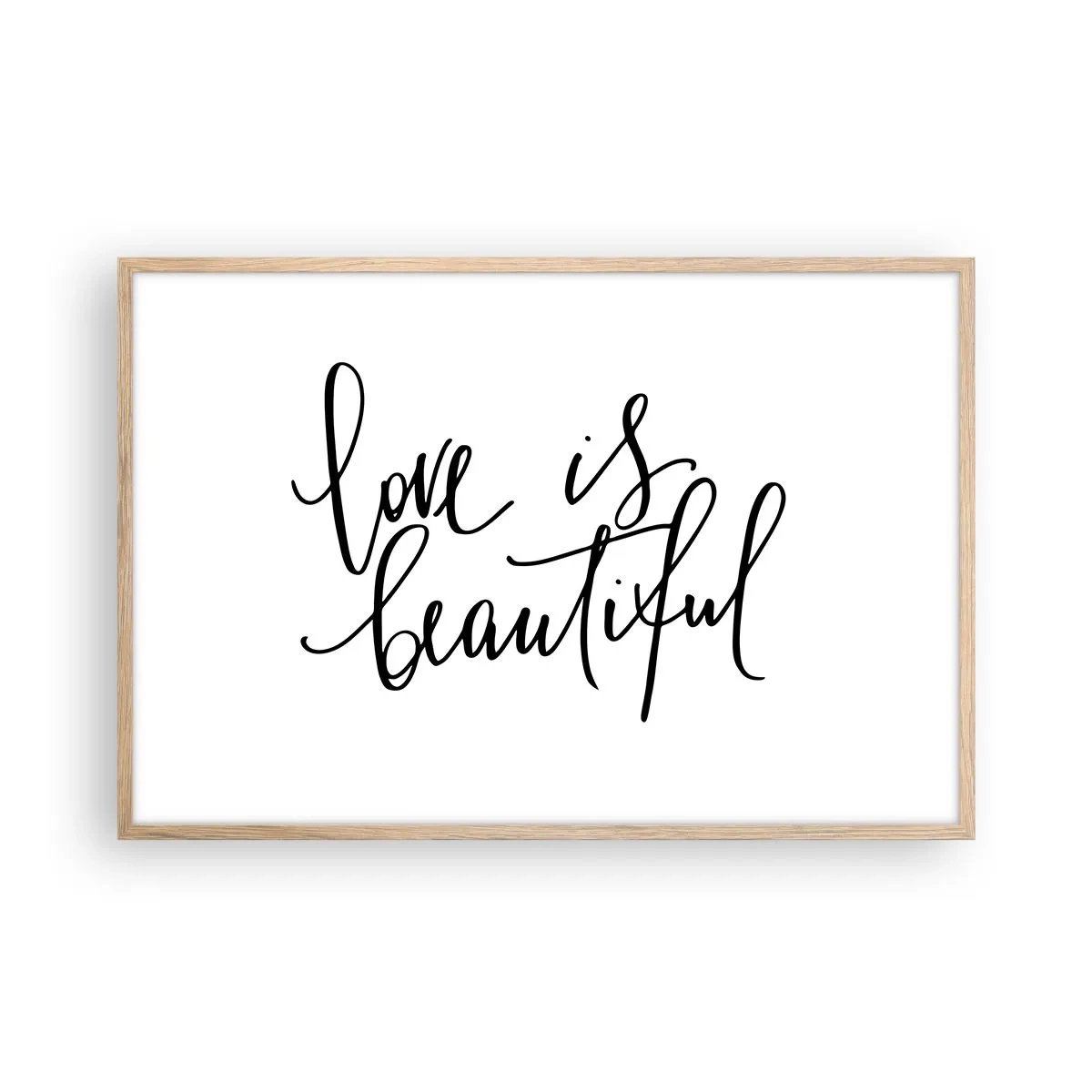 Poster în ramă de stejar deschis - Citiți și repetați - 91x61 cm