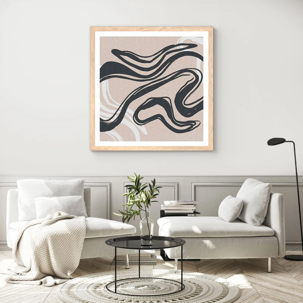 Poster în ramă de stejar deschis - Expresie multiplicată - 60x60 cm