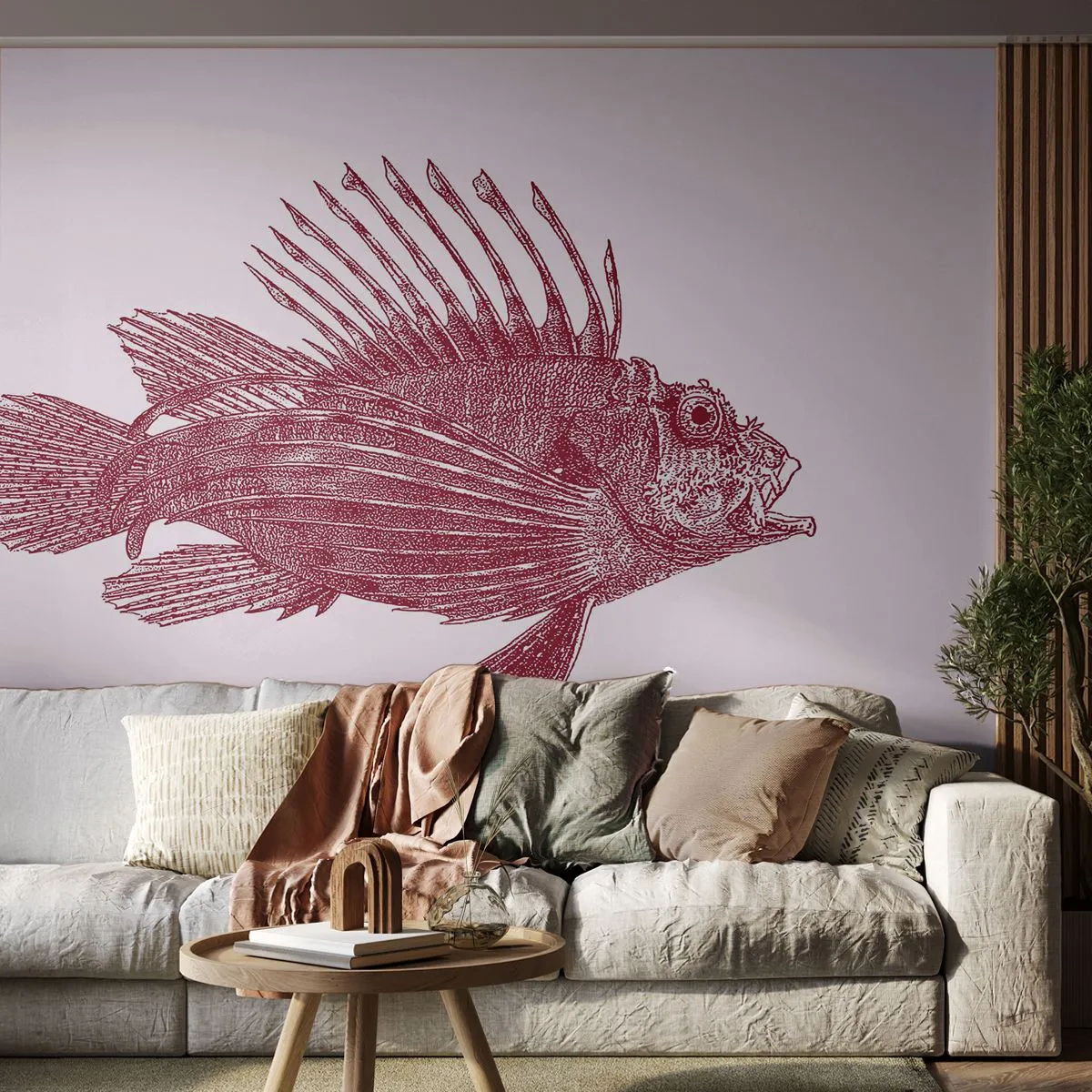 Tapet Premium Sand - Un locuitor al apelor exotice - Peşte, Peștele leu, Tropical - 100x70 cm