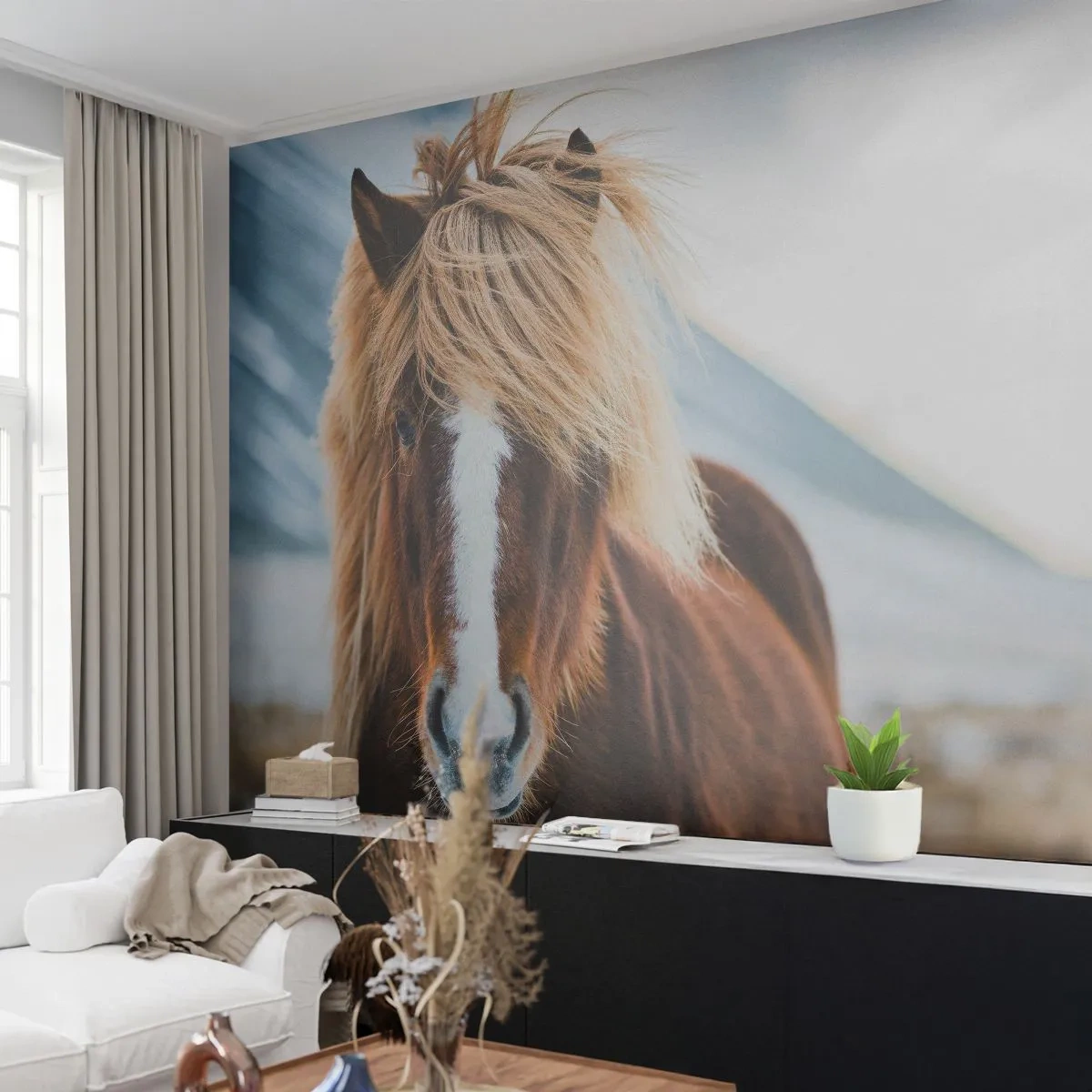 Tapet Premium Canvas - Simțiți libertatea? - Cal, Natură, Animale - 200x140 cm