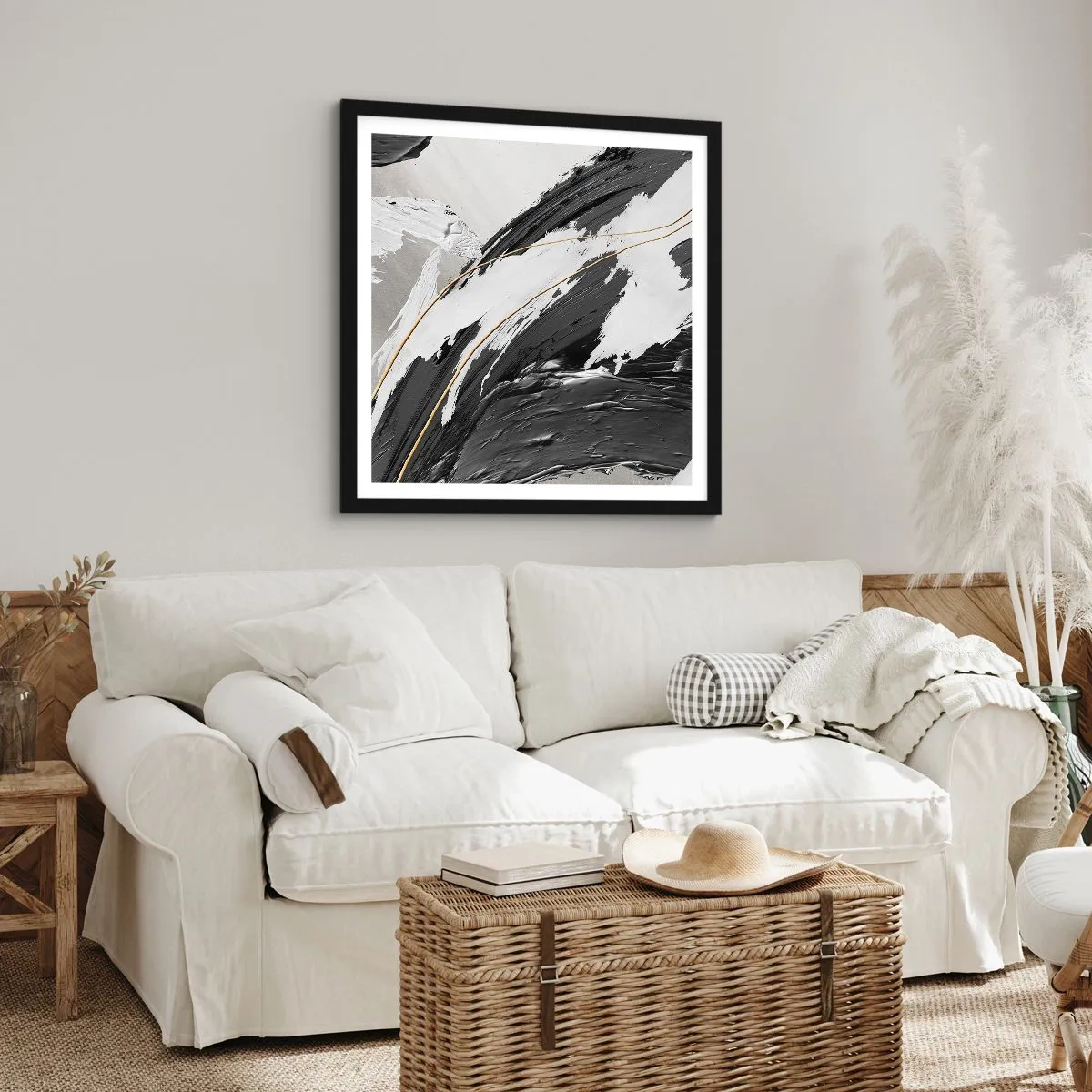 Poster în ramă neagră - Abstracție cu fler - 50x50 cm